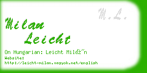 milan leicht business card